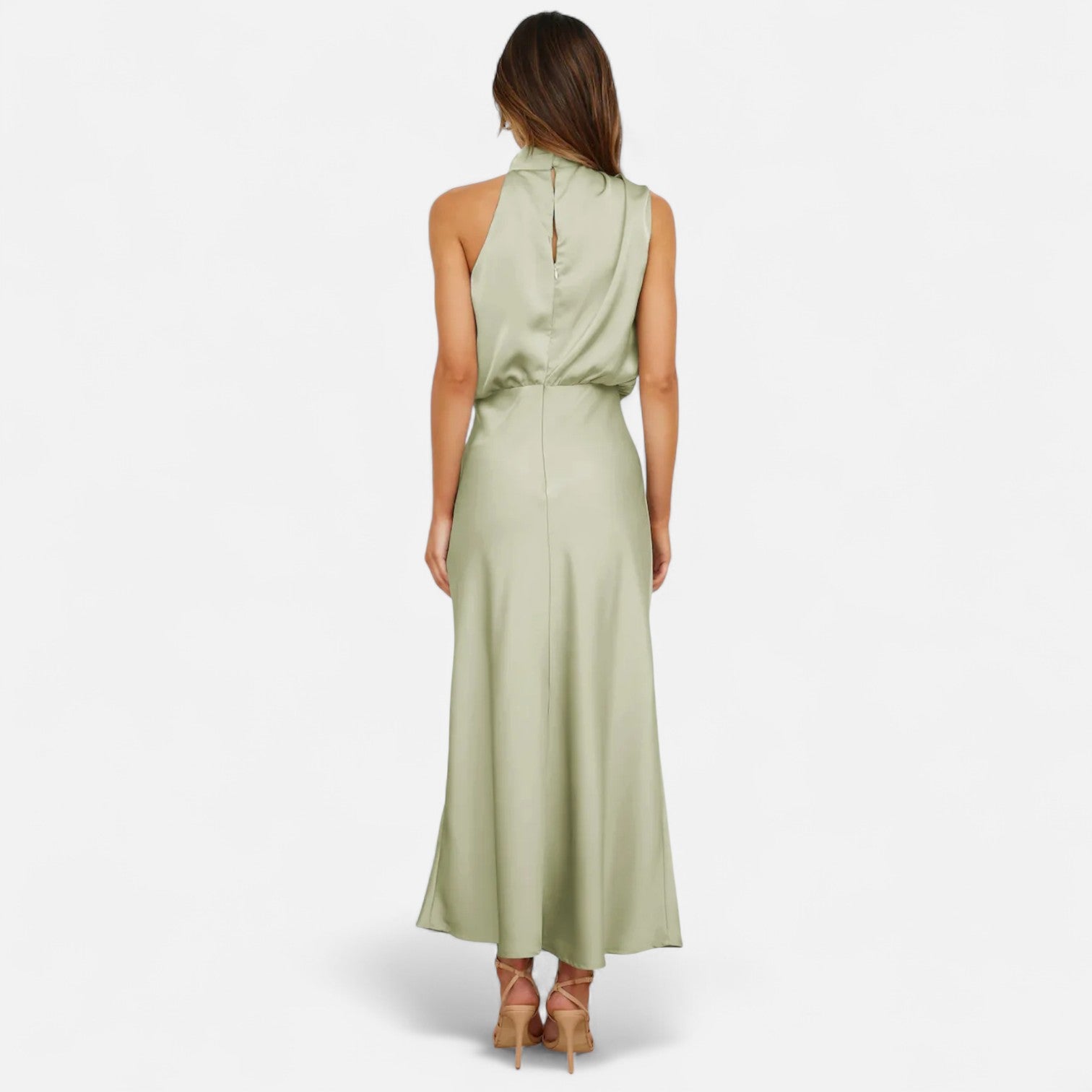 Aveline the Label | Women’s Satin A-Line Sleeveless Long Dress
