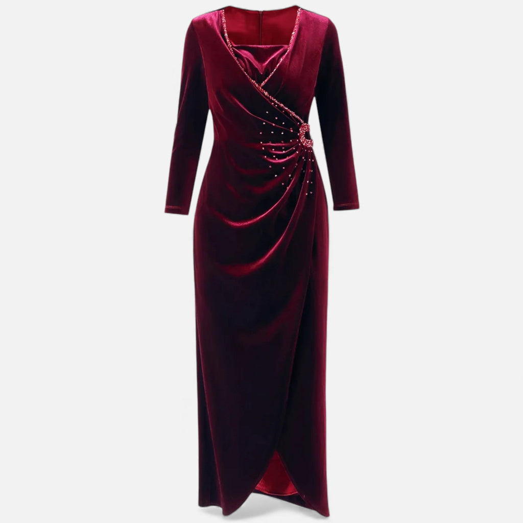 Aveline the Label | Women’s Draped Velvet Wrap Dress