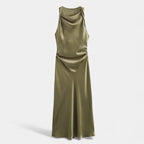 Aveline the Label | Women’s Satin Midi Slip Dress