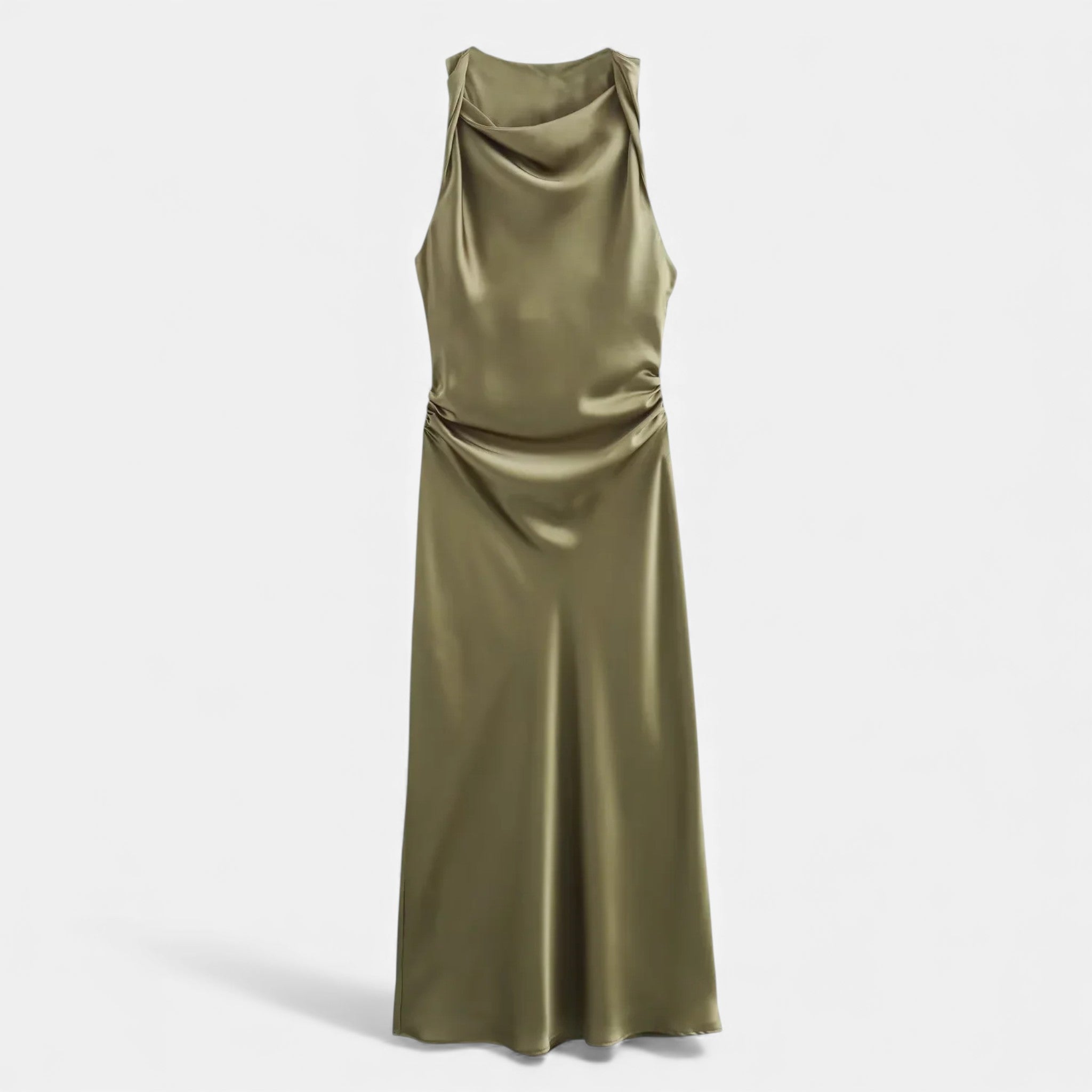 Aveline the Label | Women’s Satin Midi Slip Dress