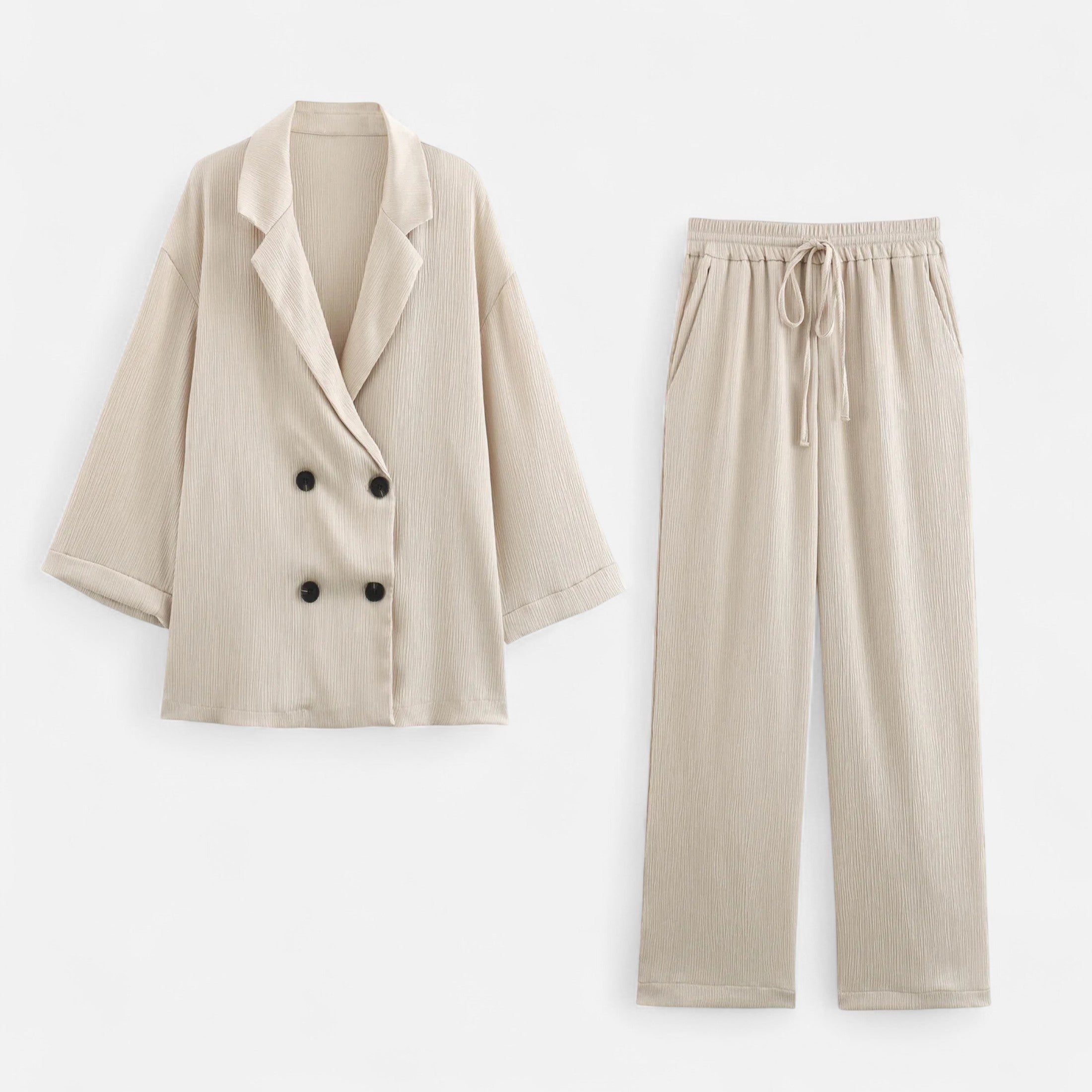Women’s Wrinkled Suit Jacket & Pants Set