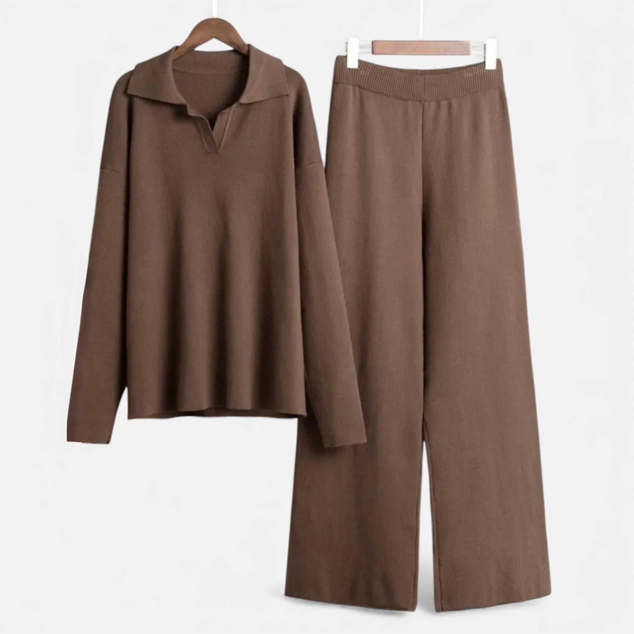 Women’s Cashmere-Feel Elegant Knit Lounge Set