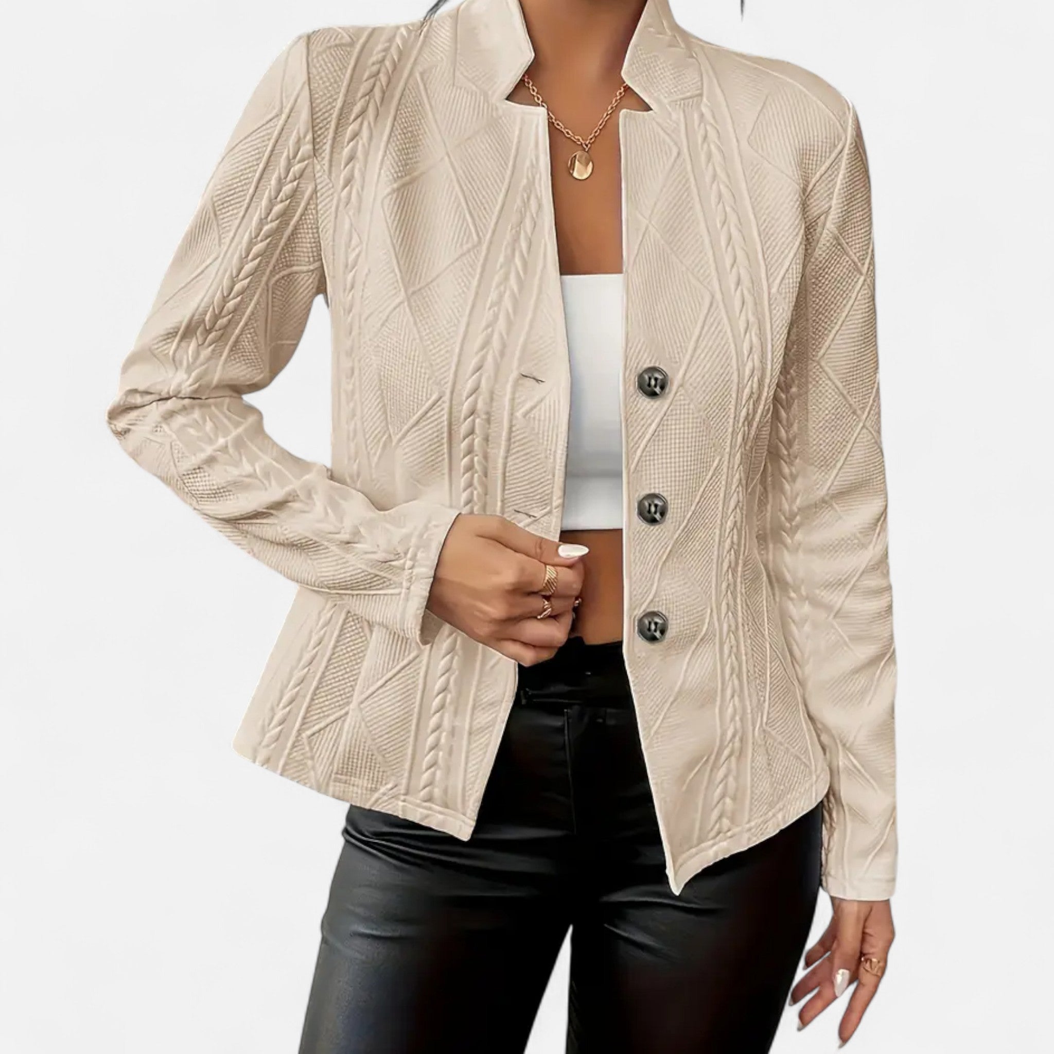 Aveline the Label | Women’s Textured Single-Breasted Blazer
