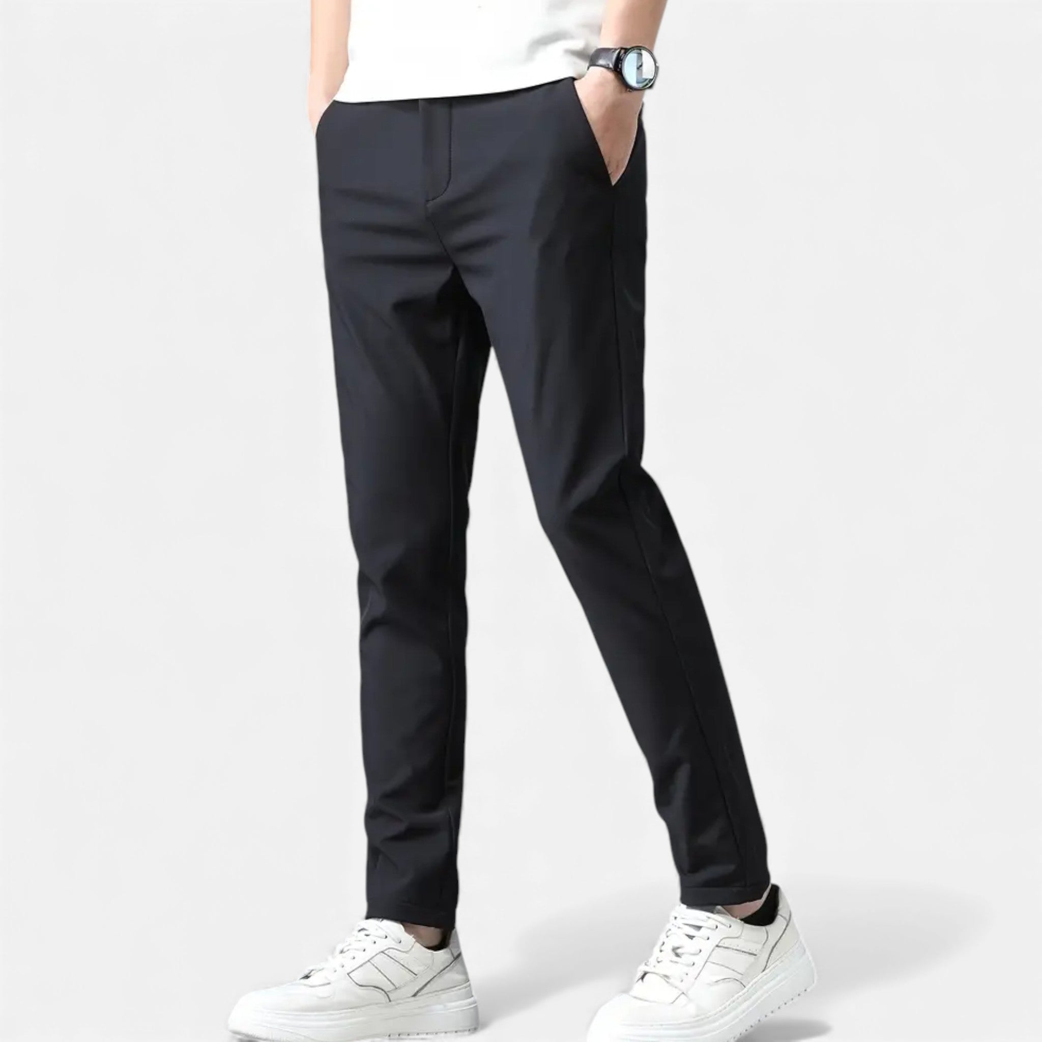 Aveline the Label | Men’s Mid-Rise Straight Leg Slim Fit Trousers