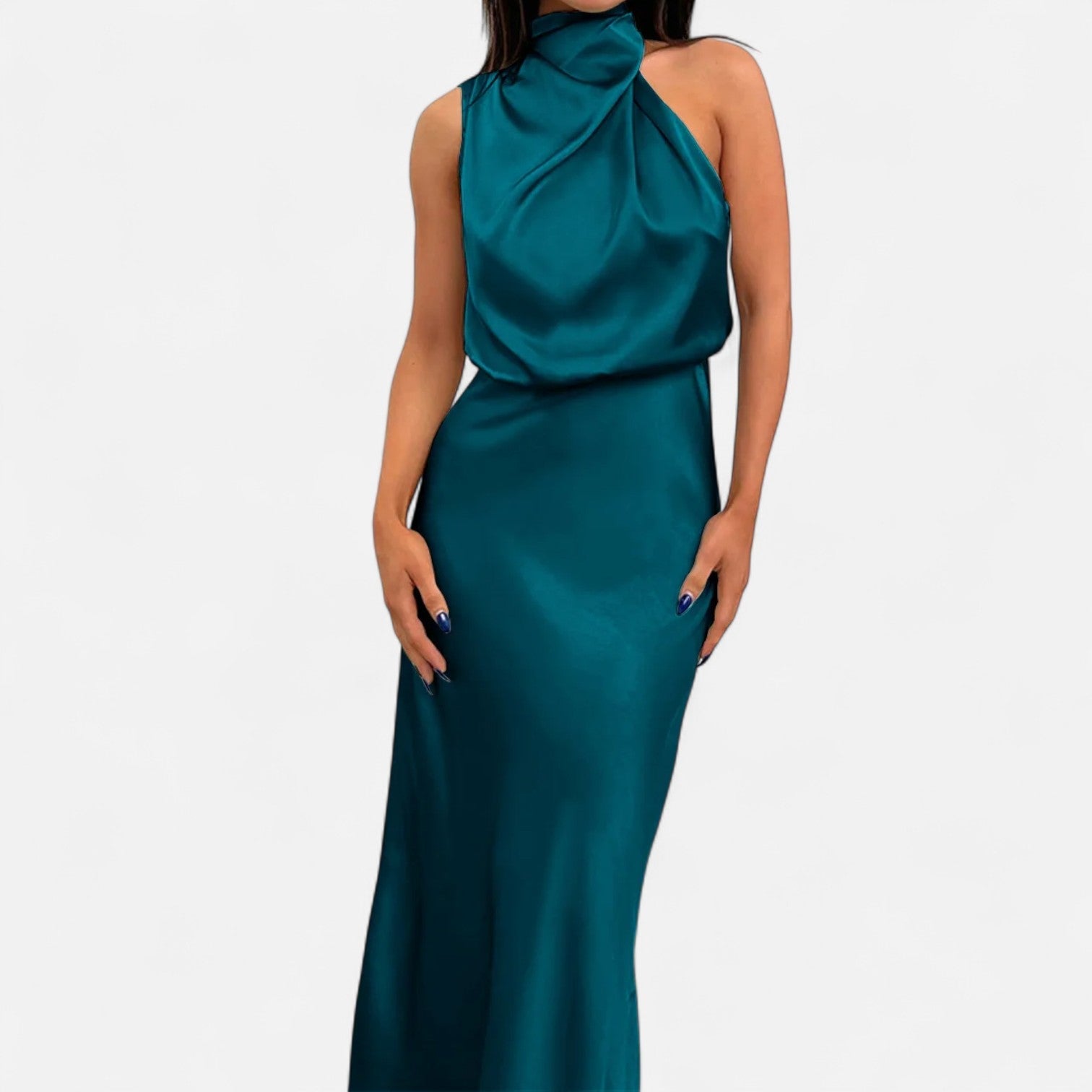 Aveline the Label | Women’s Satin A-Line Sleeveless Long Dress