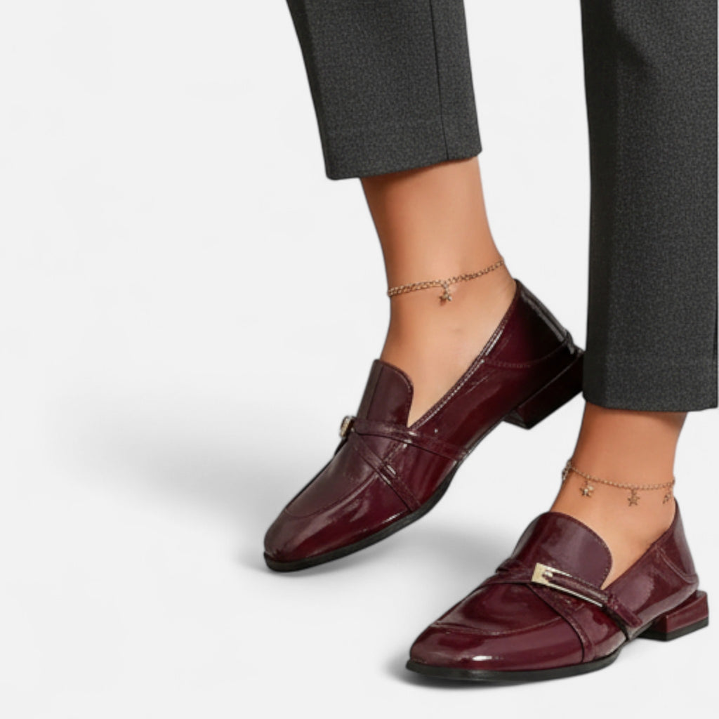 Aveline the Label | Women’s Burgundy Loafers with a Single Strap