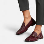 Aveline the Label | Women’s Burgundy Loafers with a Single Strap