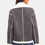 Aveline the Label | Women’s Suede Jacket with White Fur Lining