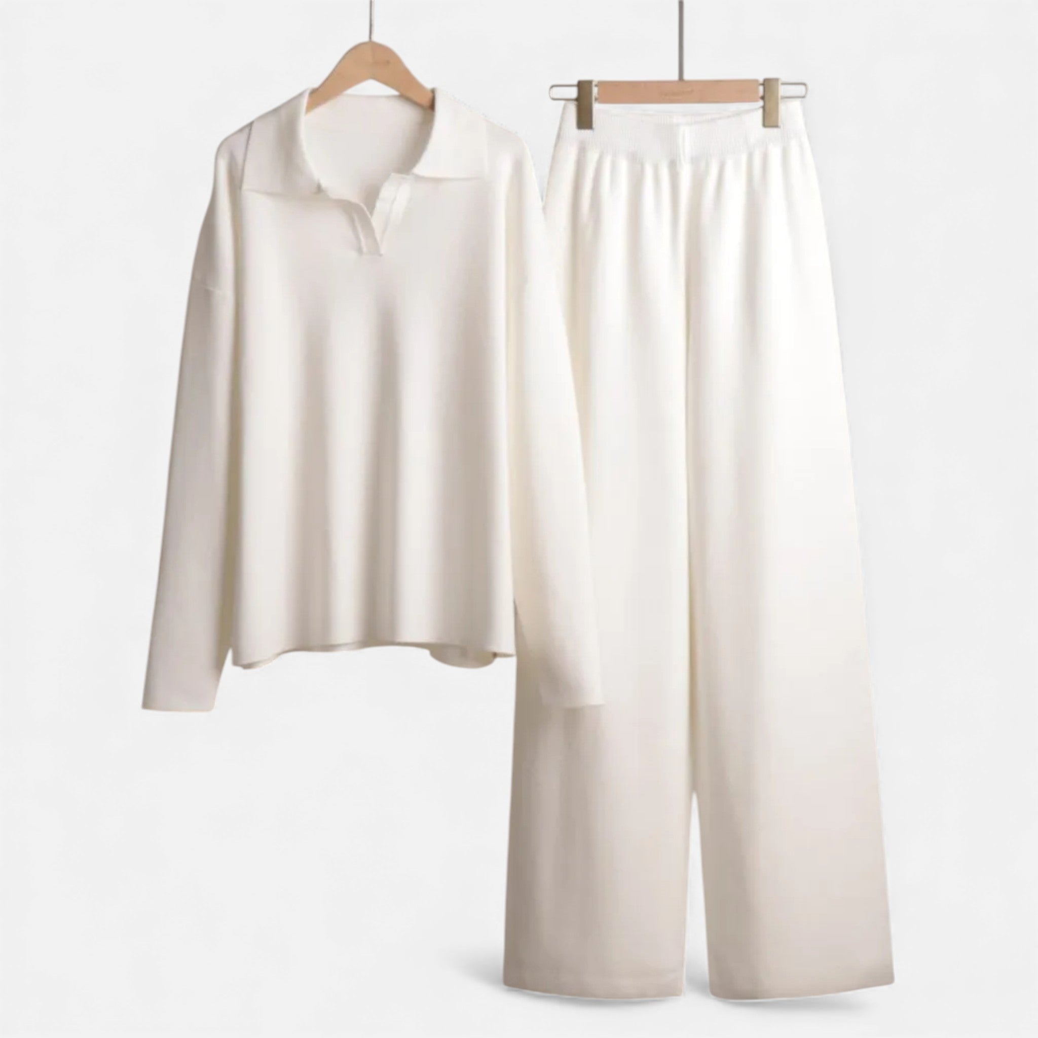 Women’s Cashmere-Feel Elegant Knit Lounge Set