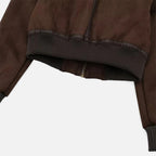 Aveline the Label | Women’s Brown Bomber Jacket with Faux Fur Trim