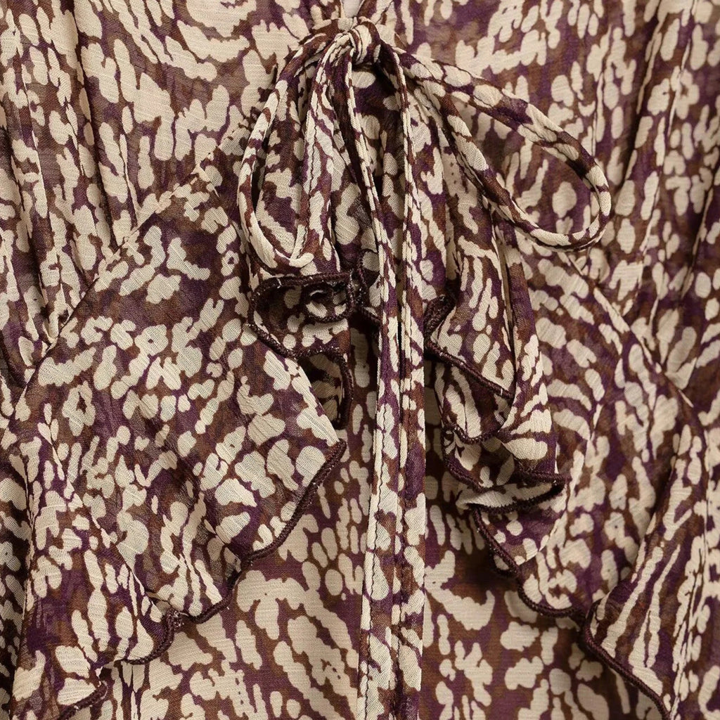 Aveline the Label | Women’s Printed Midi Dress with V-Neck