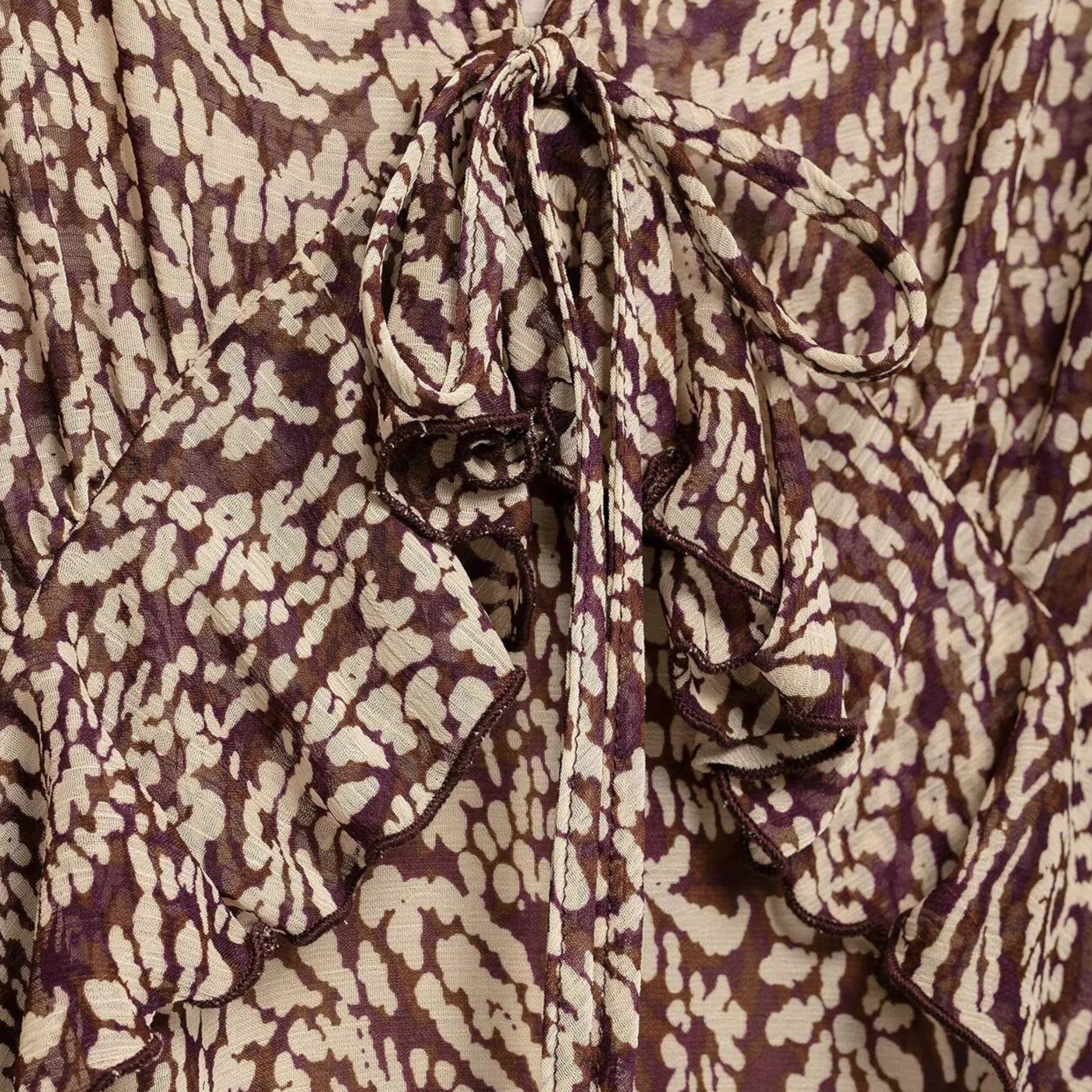 Aveline the Label | Women’s Printed Midi Dress with V-Neck