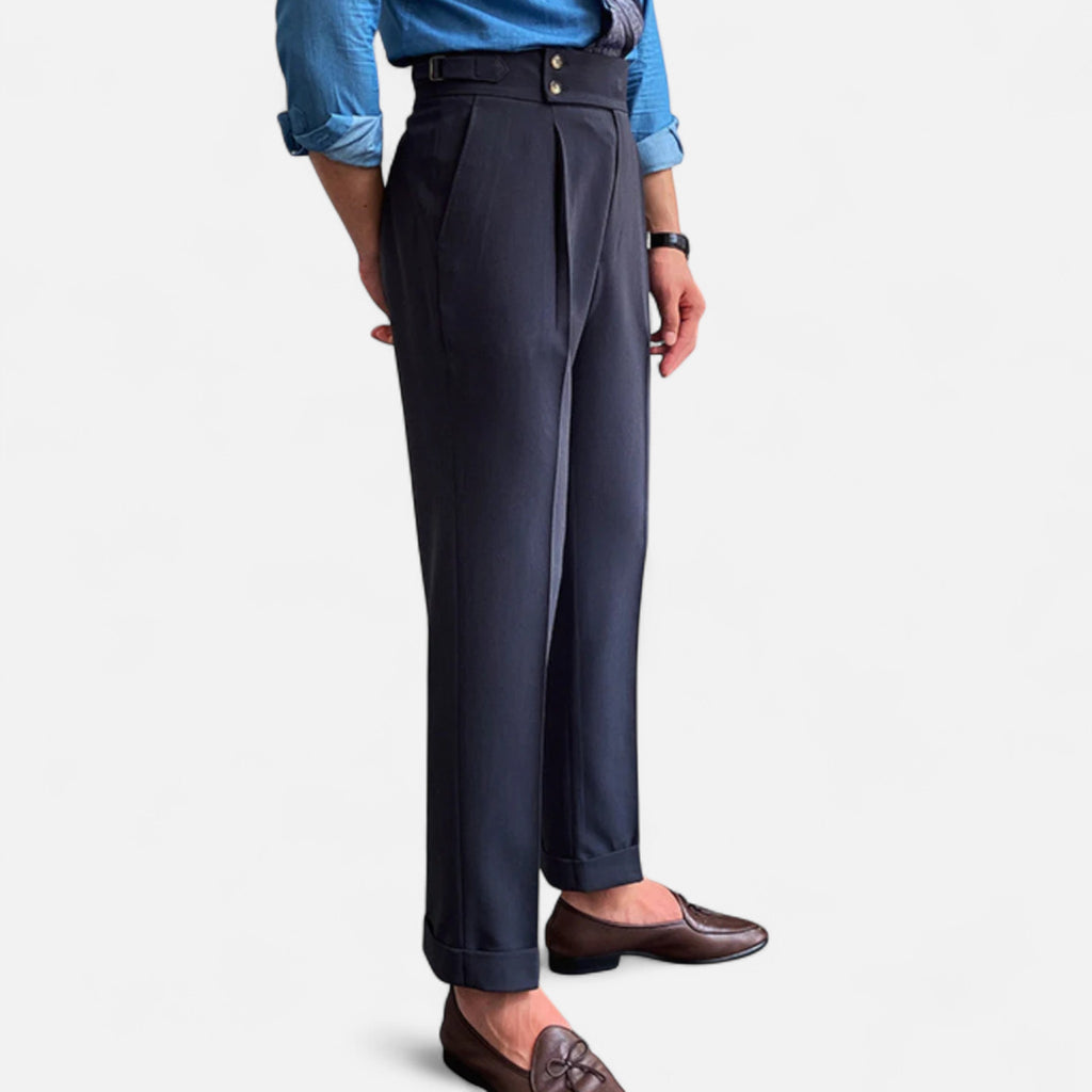 Aveline the Label | Men’s High-Waist Straight-Leg Draped Trousers