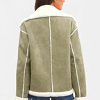 Aveline the Label | Women’s Suede Jacket with White Fur Lining