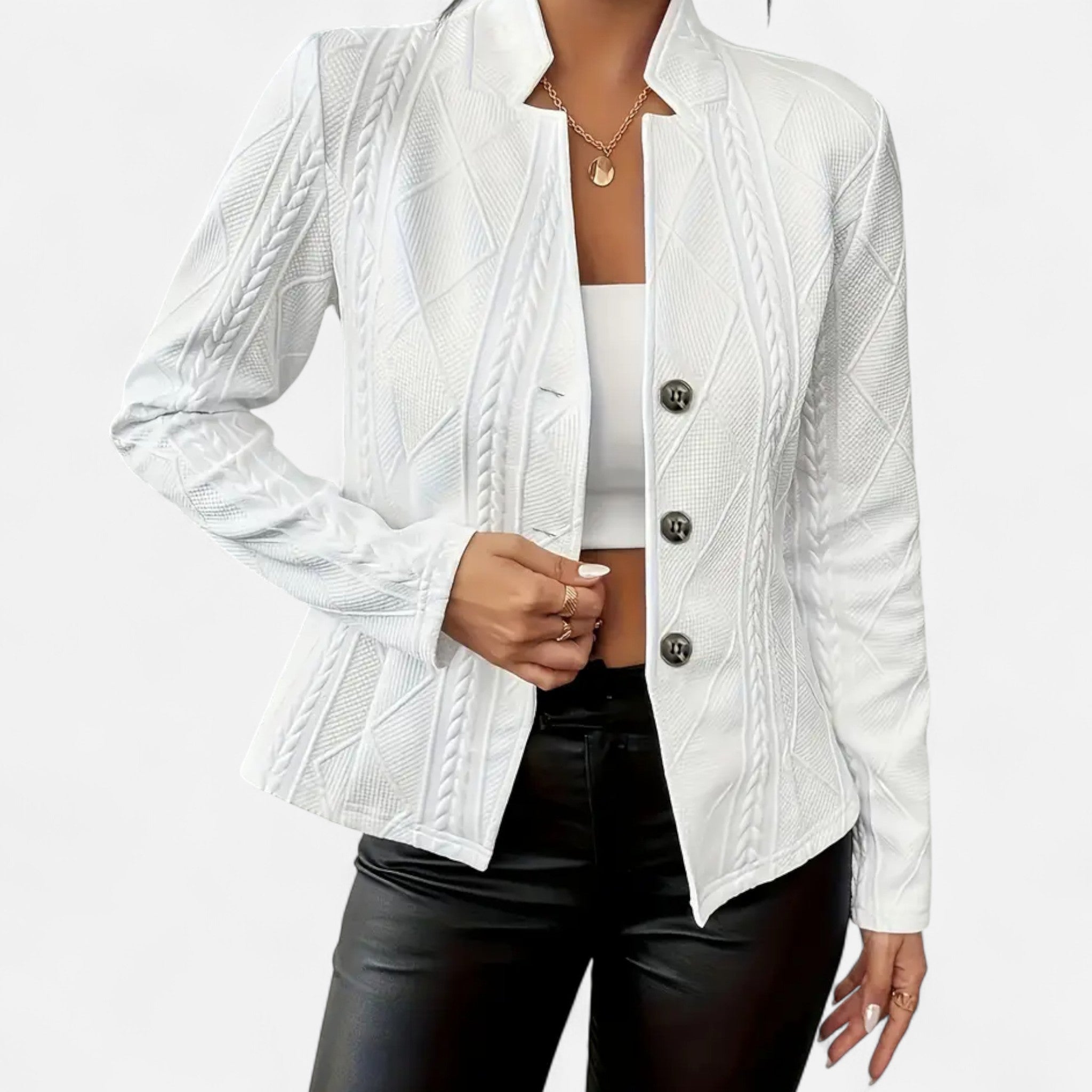 Aveline the Label | Women’s Textured Single-Breasted Blazer