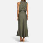 Aveline the Label | Women’s Satin A-Line Sleeveless Long Dress