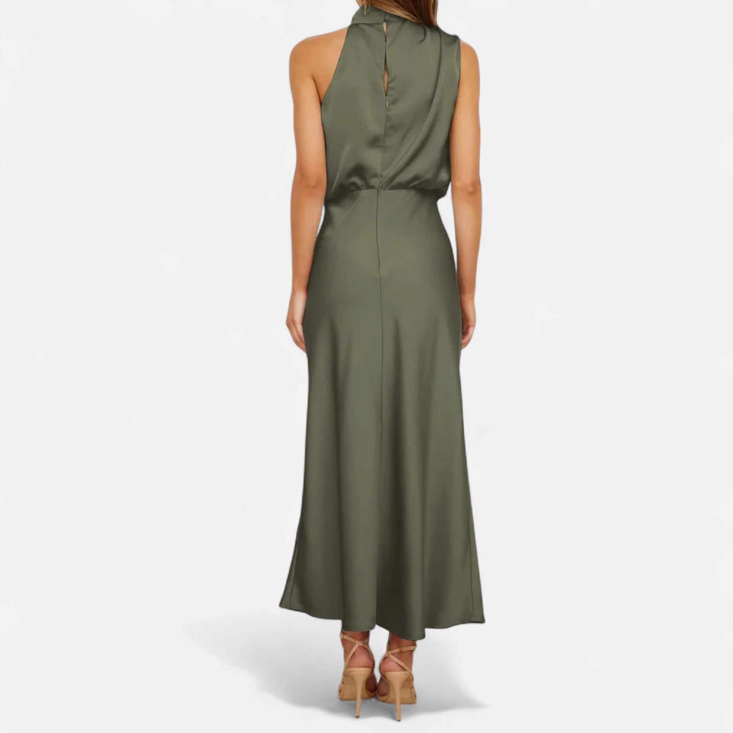 Aveline the Label | Women’s Satin A-Line Sleeveless Long Dress