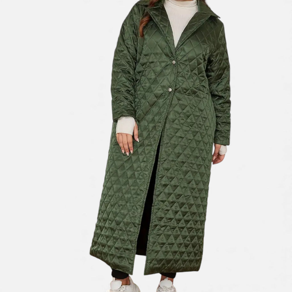 Aveline the Label | Women’s Long Coat with Quilted Detail