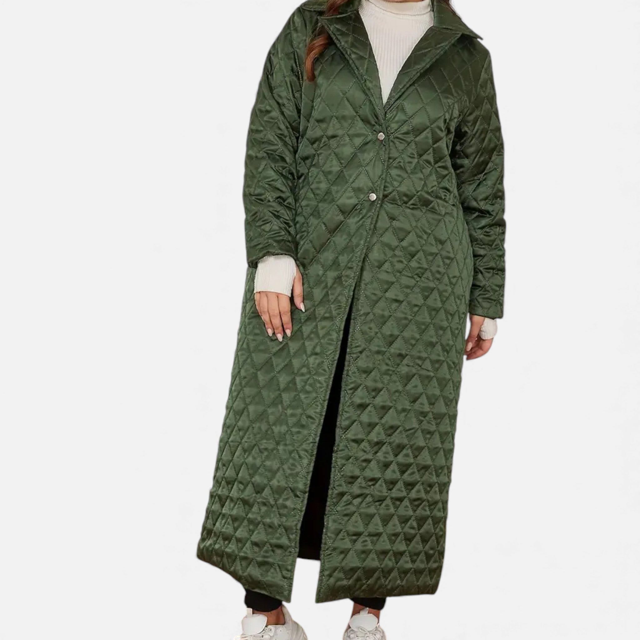Aveline the Label | Women’s Long Coat with Quilted Detail