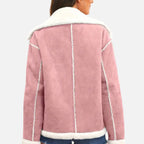 Aveline the Label | Women’s Suede Jacket with White Fur Lining