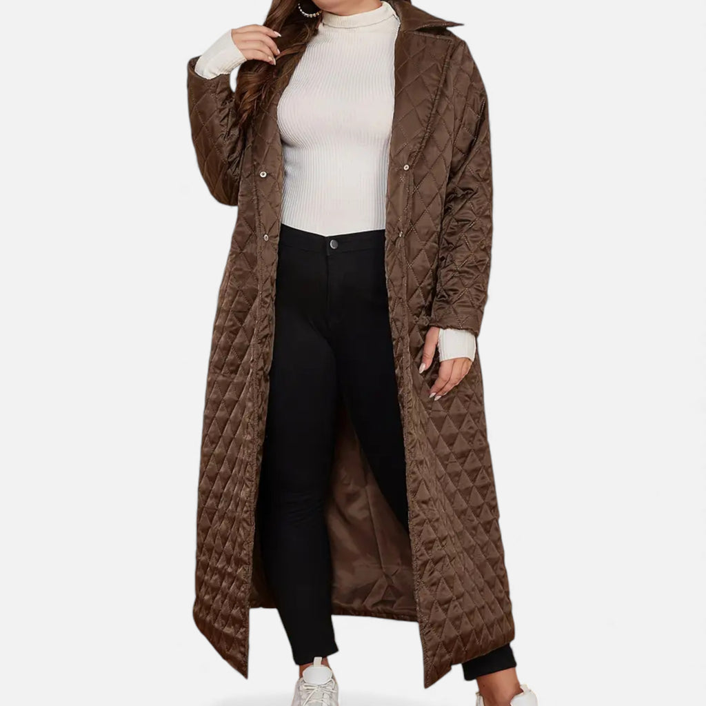 Aveline the Label | Women’s Long Coat with Quilted Detail