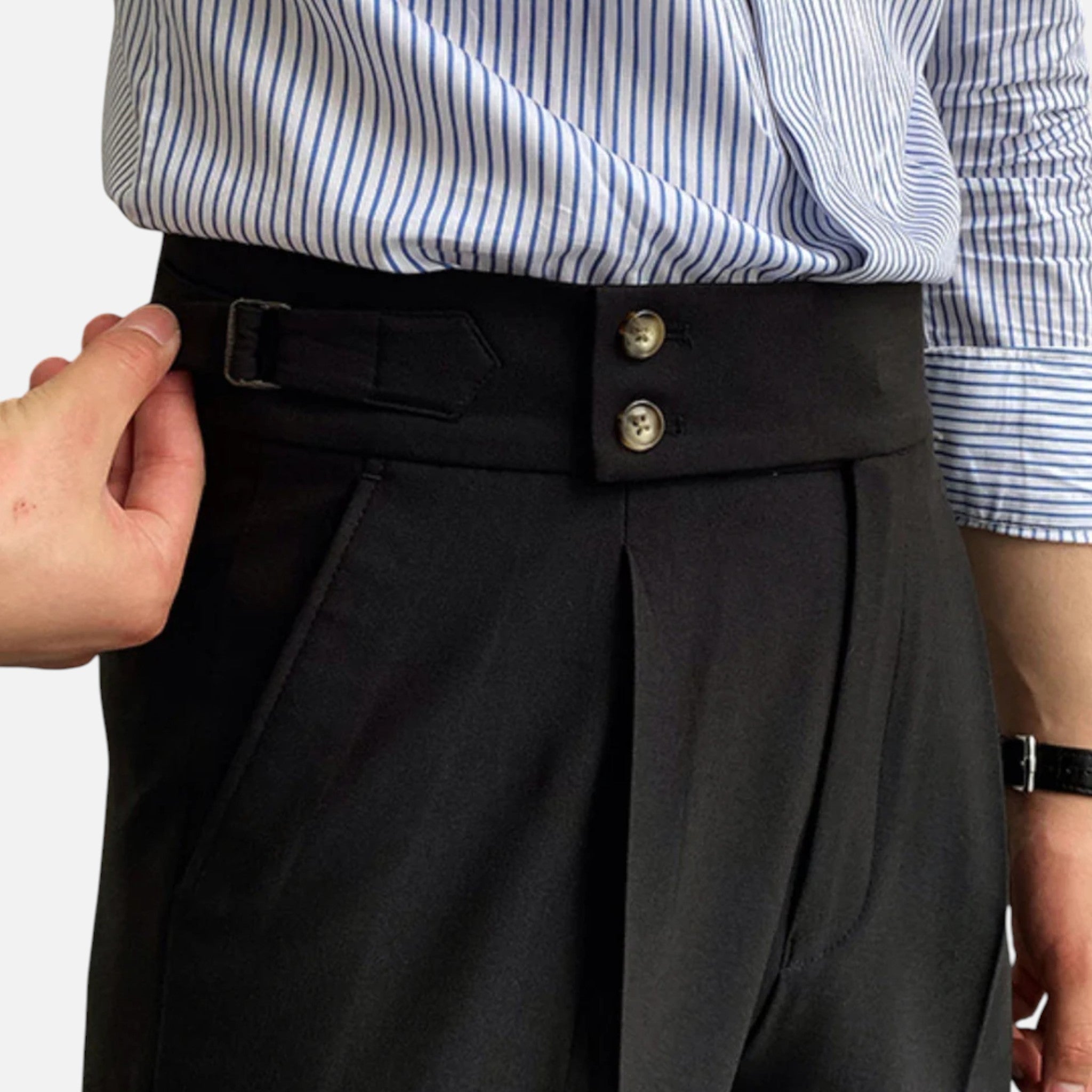 Aveline the Label | Men’s High-Waist Straight-Leg Draped Trousers