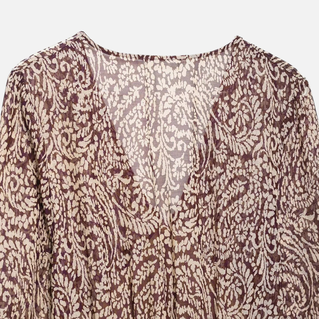 Aveline the Label | Women’s Printed Midi Dress with V-Neck