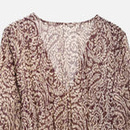 Aveline the Label | Women’s Printed Midi Dress with V-Neck