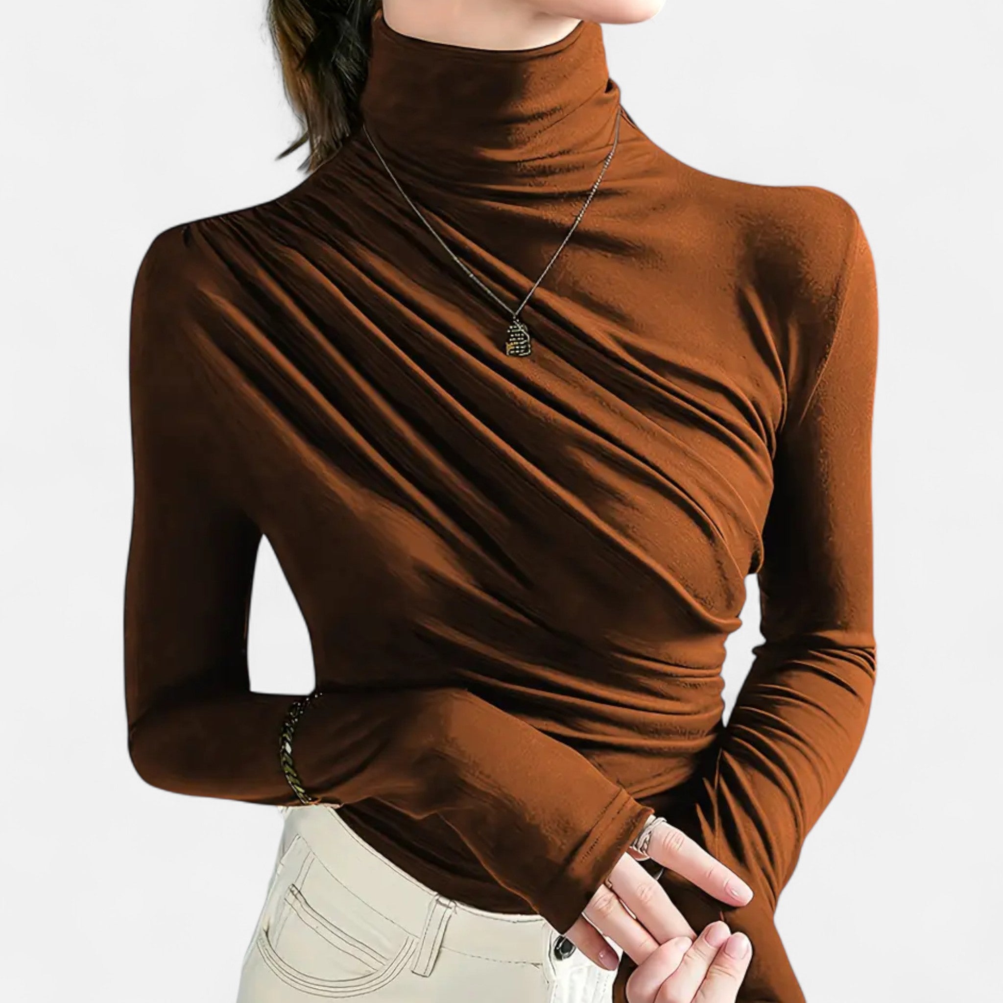 Aveline the Label | Women’s High-Neck Silk Top