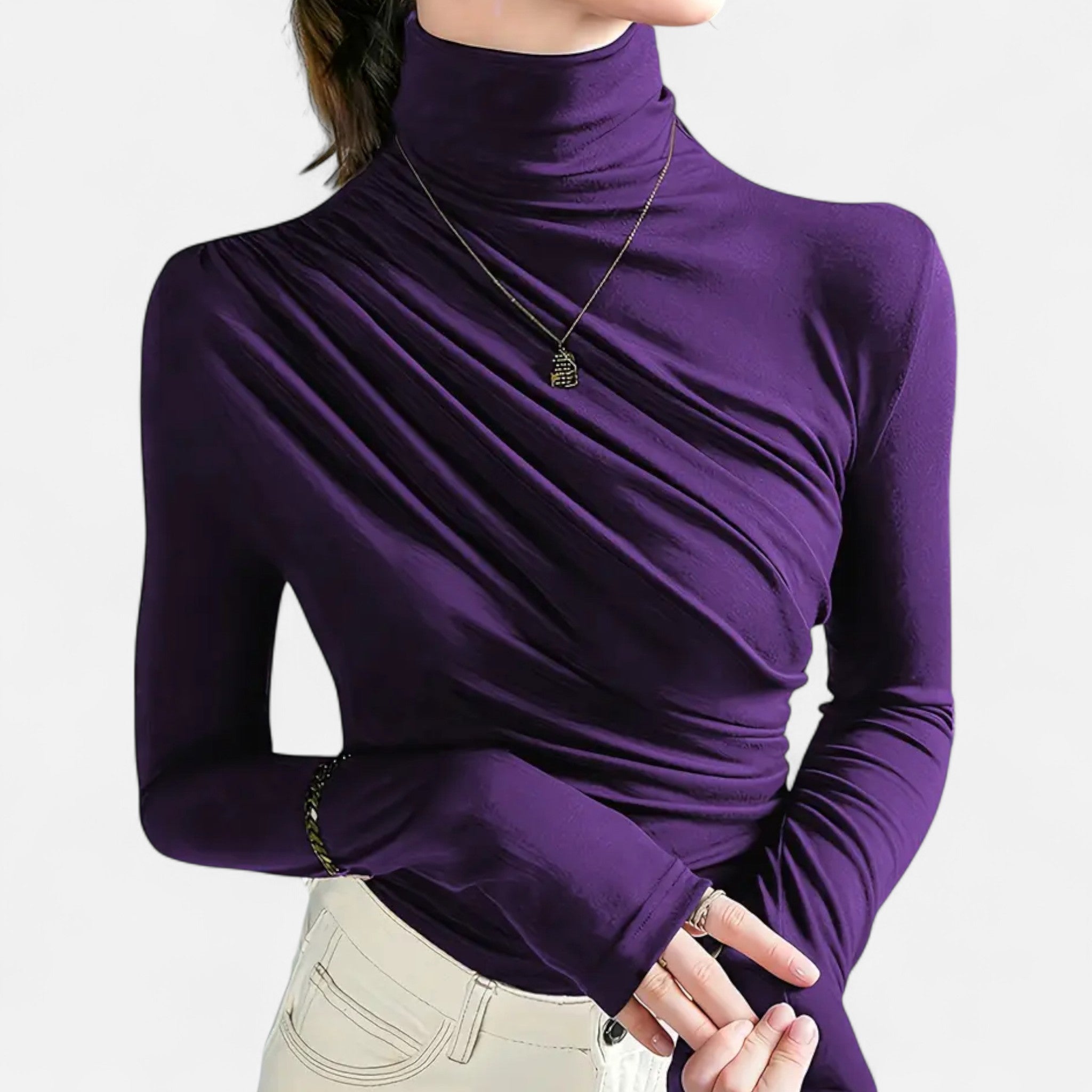 Aveline the Label | Women’s High-Neck Silk Top