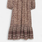 Aveline the Label | Women’s Printed Midi Dress with V-Neck