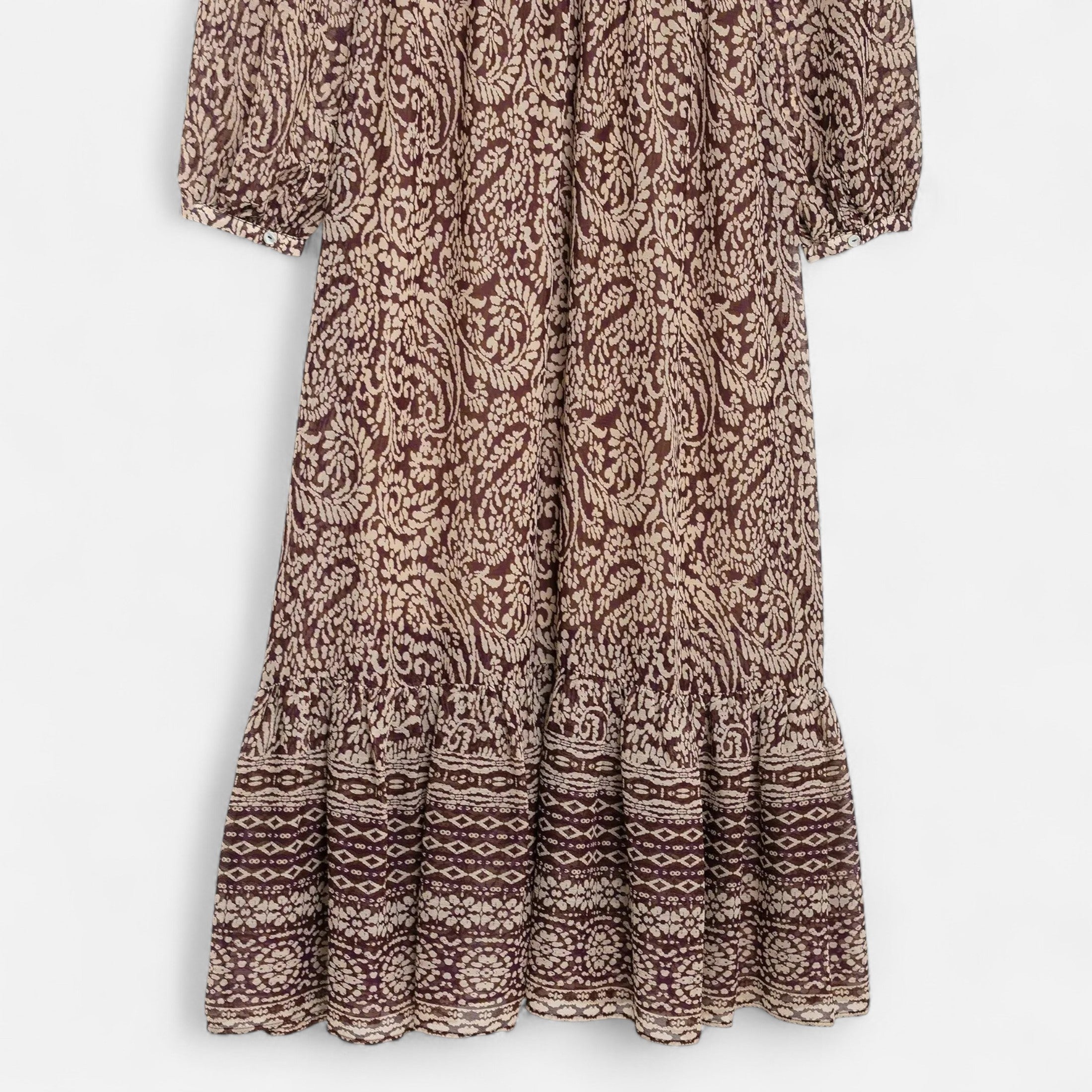 Aveline the Label | Women’s Printed Midi Dress with V-Neck