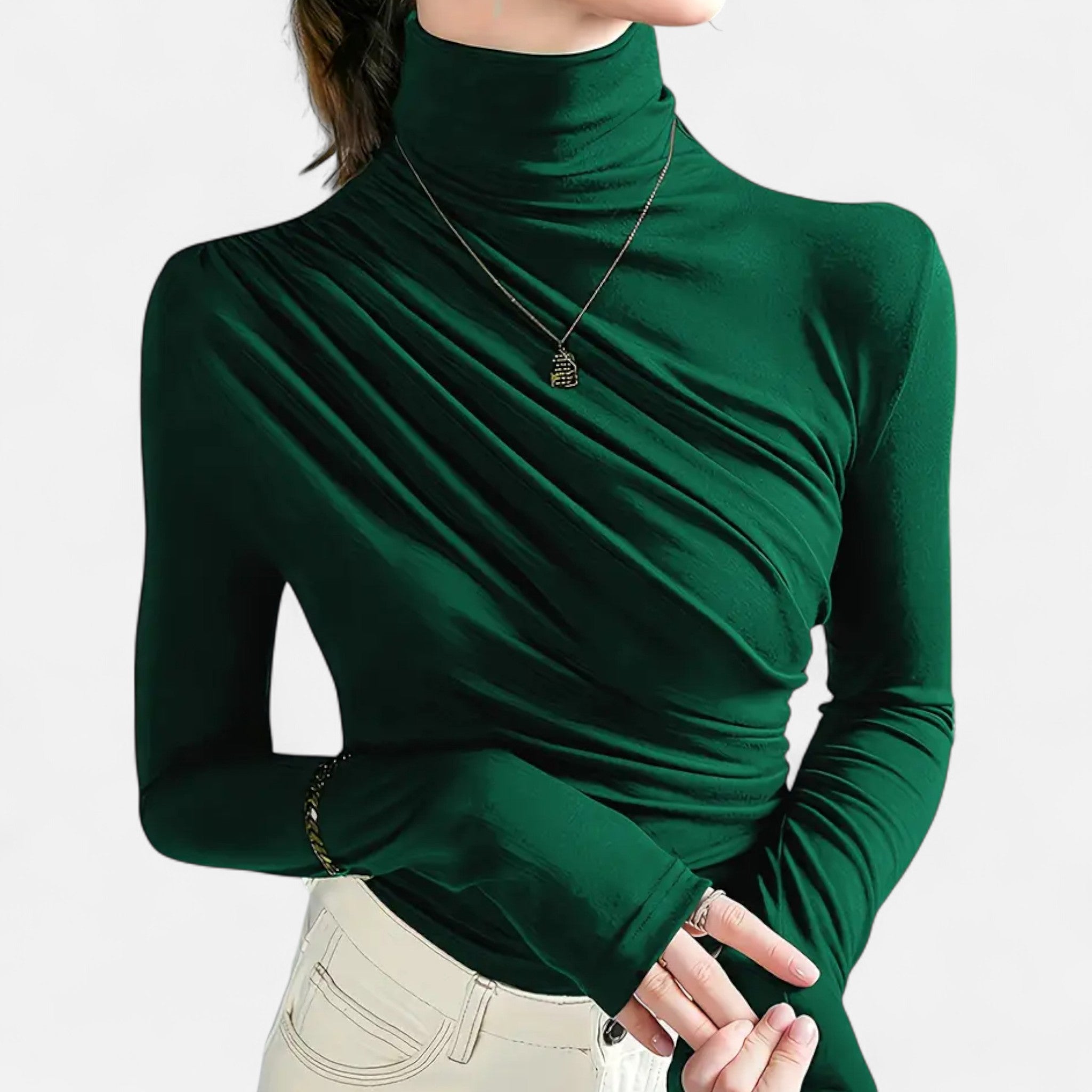 Aveline the Label | Women’s High-Neck Silk Top