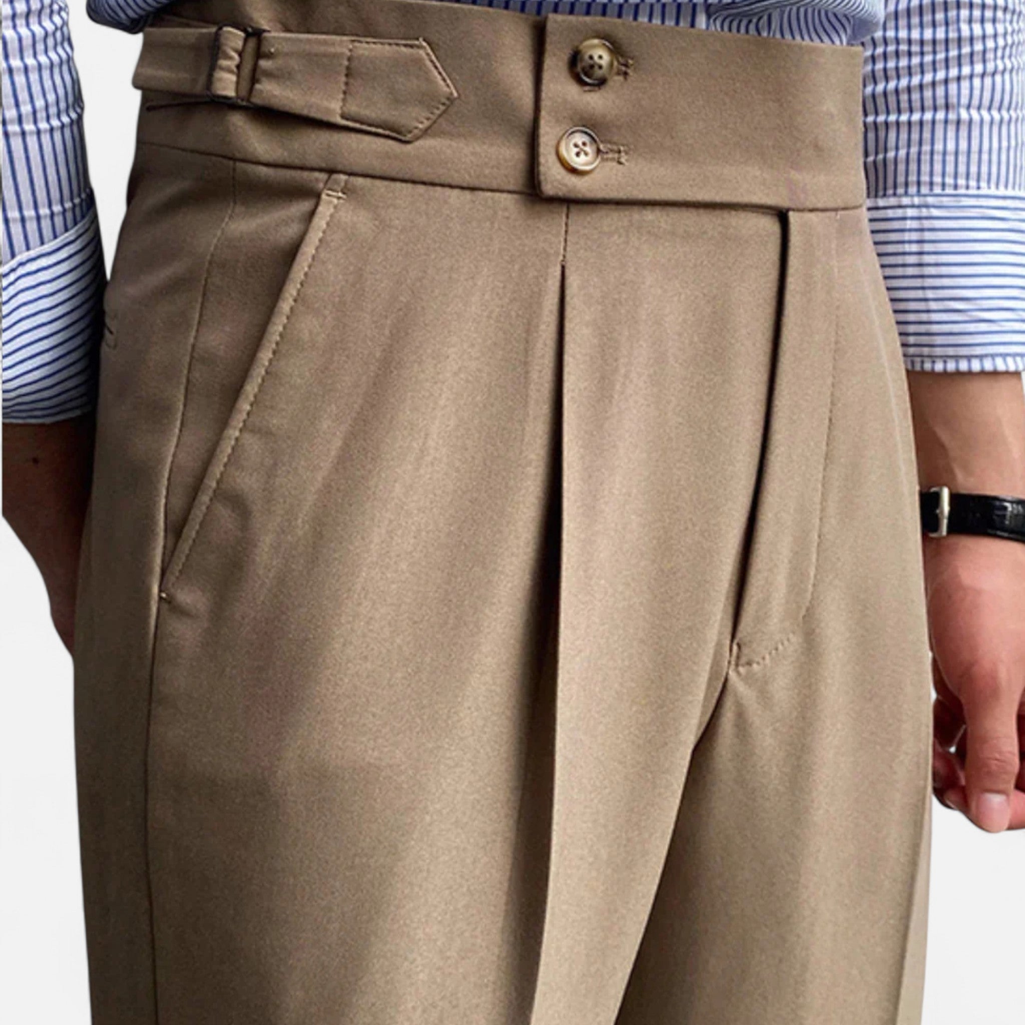 Aveline the Label | Men’s High-Waist Straight-Leg Draped Trousers