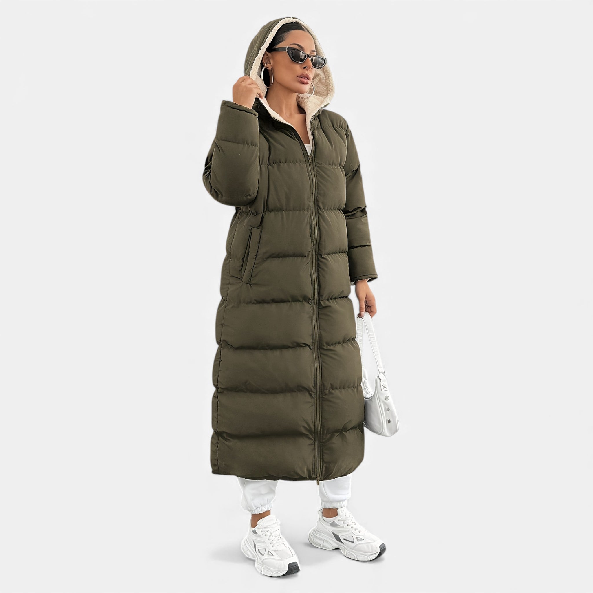 Aveline the Label | Women’s Long Hooded Puffer Coat