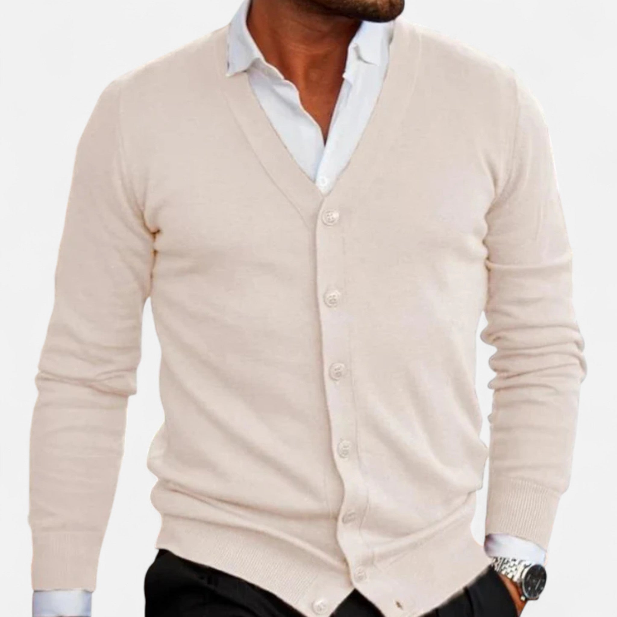 Aveline the Label | Men’s Cardigan – Modern Cotton-Blend Vest Fit