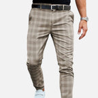 Aveline the Label | Men’s Slim-Fit Plaid Ankle-Length Pants