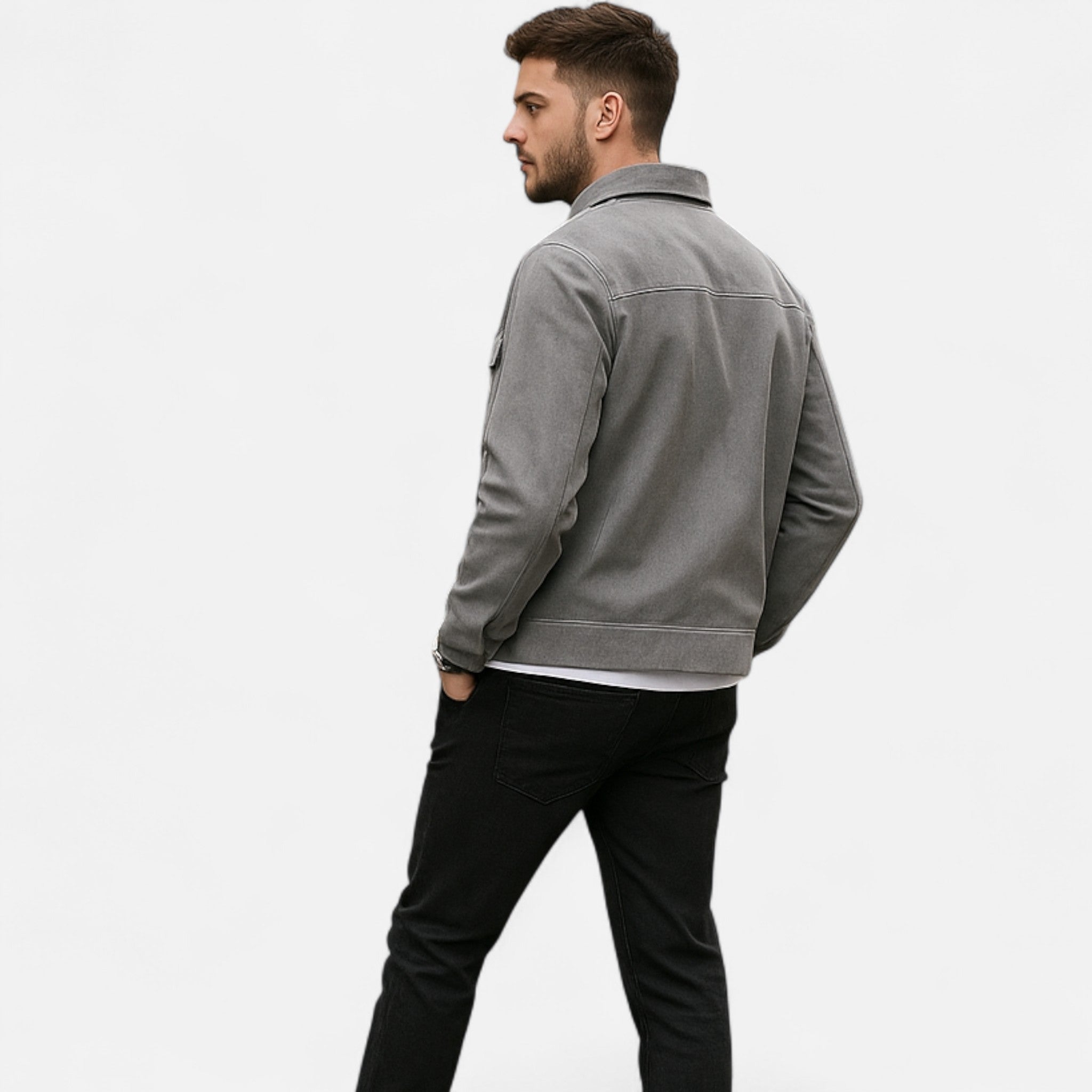 Aveline the Label | Men’s Relaxed-Fit Suede Jacket