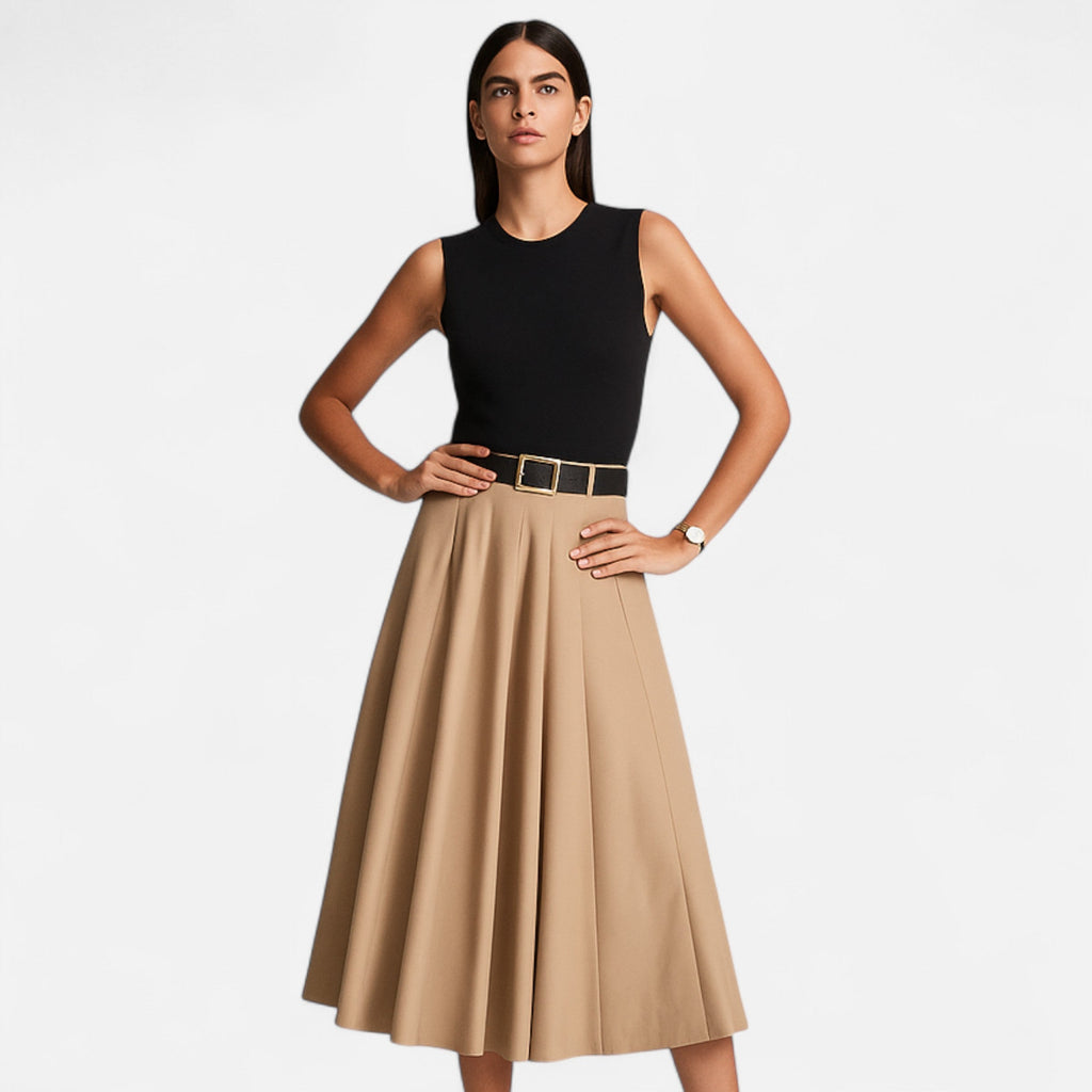 Aveline the Label | Women’s Knitted Midi Dress with belt