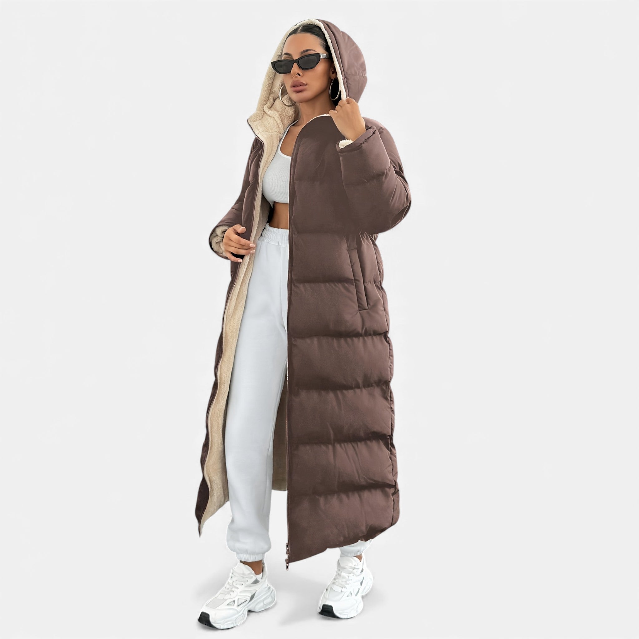 Aveline the Label | Women’s Long Hooded Puffer Coat