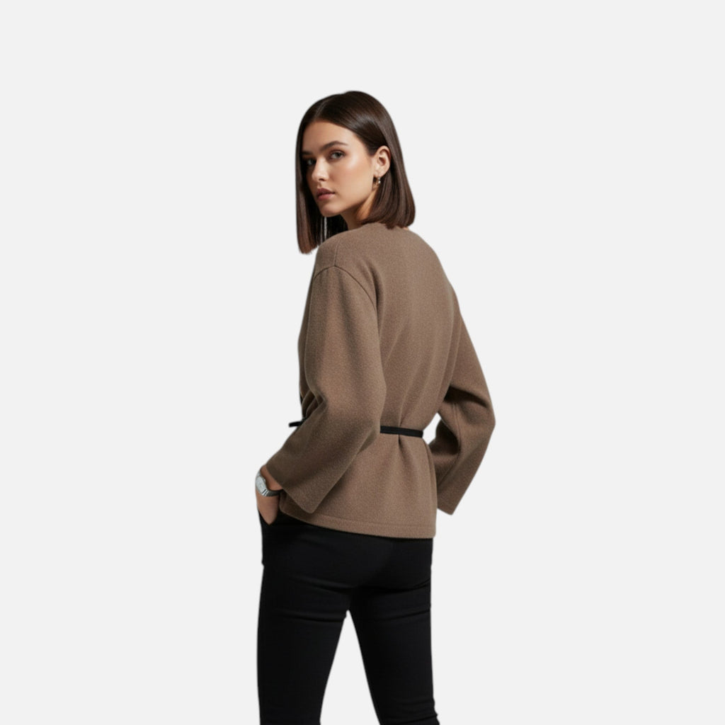 Aveline the Label | Women's Elegant Wrap Sweater with Belt