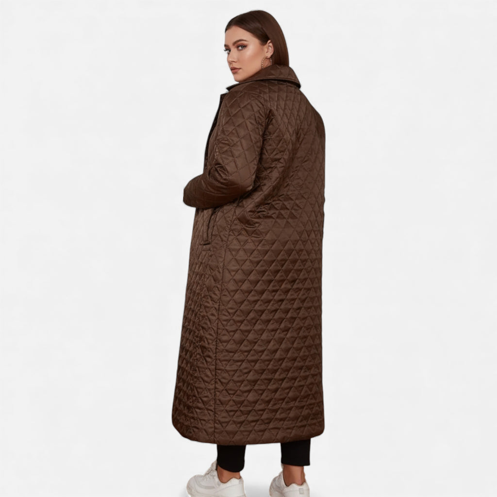 Aveline the Label | Women’s Long Coat with Quilted Detail