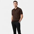 Aveline the Label | Men’s V-Neck Knit Sweater – Short Sleeve, Textured Design