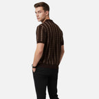 Aveline the Label | Men’s V-Neck Knit Sweater – Short Sleeve, Textured Design