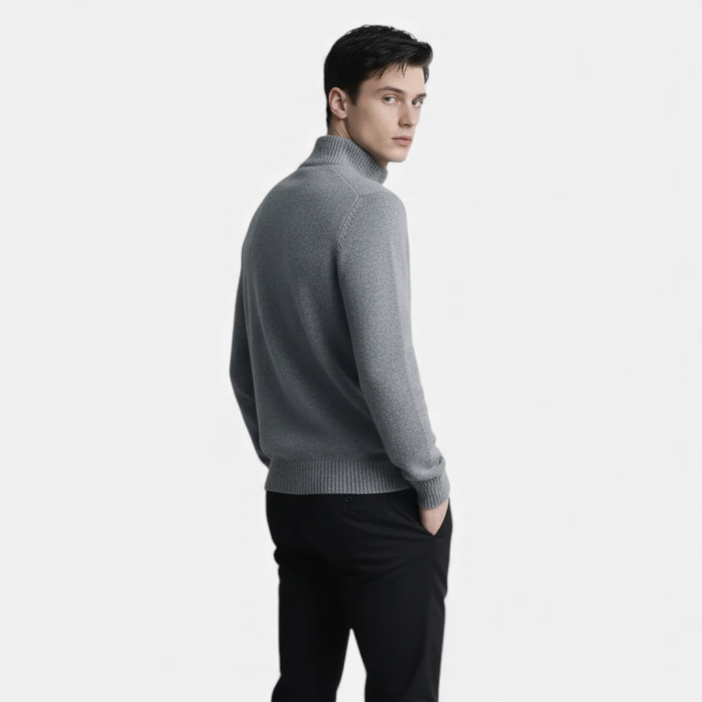 Aveline the Label | Men’s | Stand Collar Pullover – Casual Knit Sweater with Stretch