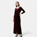Aveline the Label | Women’s Draped Velvet Wrap Dress