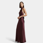 Aveline the Label | Women’s Satin Halter Dress with Open Back