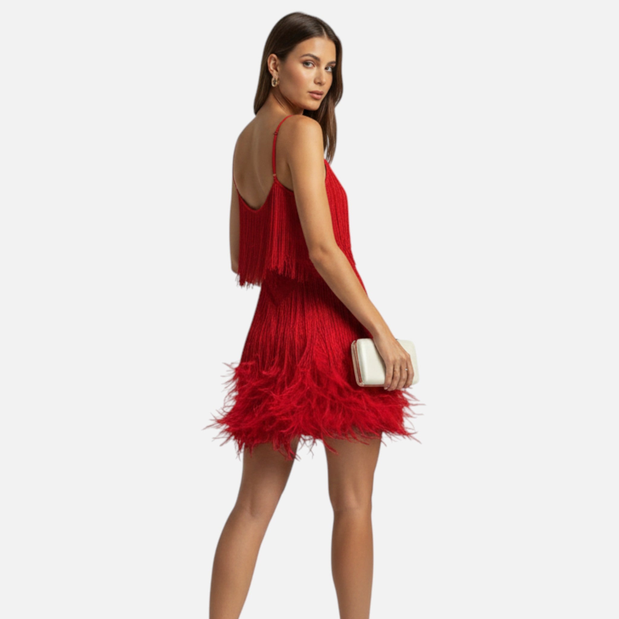 Aveline the Label | Women’s Elegant Feather Cocktail Dress