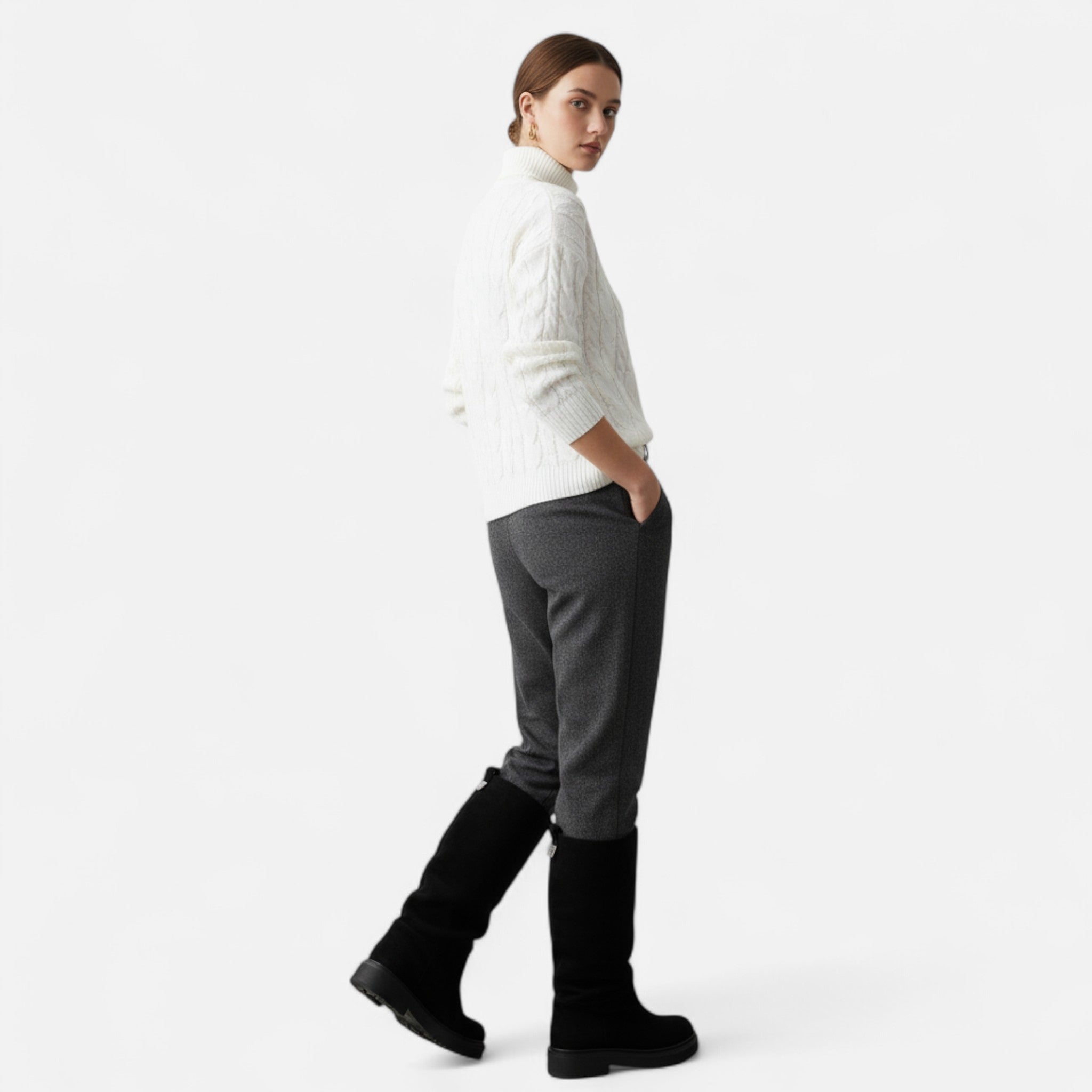 Aveline the Label | Women’s Tall Pleated Boots with a Thick Sole