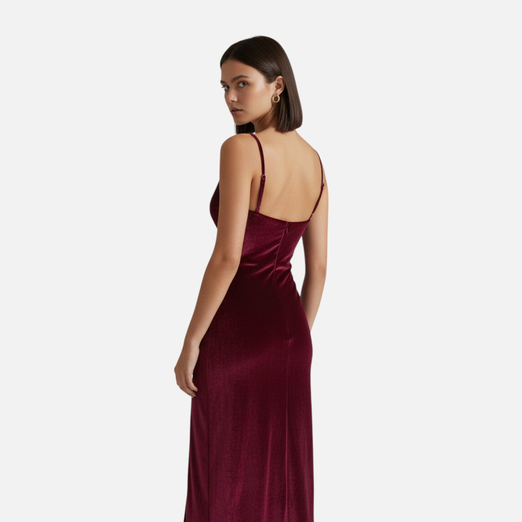 Aveline the Label | Women’s Evening Dress with Ruched Detail and Spaghetti Straps